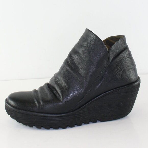Fly London Leather Wedge Bootie Womens (EU 37/US 6.5) - Picture 5 of 10
